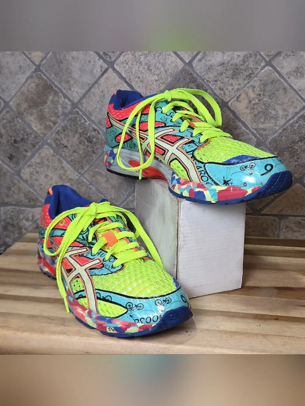 ASICS Mens T113N Gel Nposa Tri 6' Neon Multi Tri Running Shoes Sneakers Size 8.5
